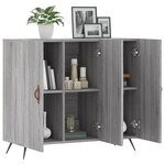 vidaXL Buffet sonoma gris 90x34x80 cm bois d'ingénierie