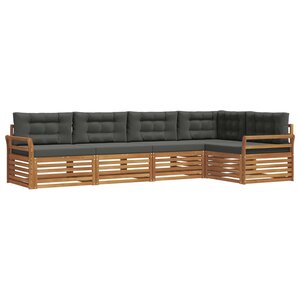 vidaXL Ensemble de canapés d'extérieur 5 pc Naturel et Anthracite