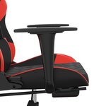 vidaXL Chaise de jeu avec repose-pied Noir et rouge Similicuir