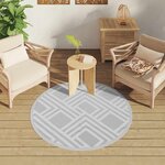 vidaXL Tapis d'extérieur ARAKIL gris Ø120 cm PP