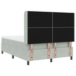 Lit Box Spring vidaXL avec Matelas Gris clair 140x190 cm Velours