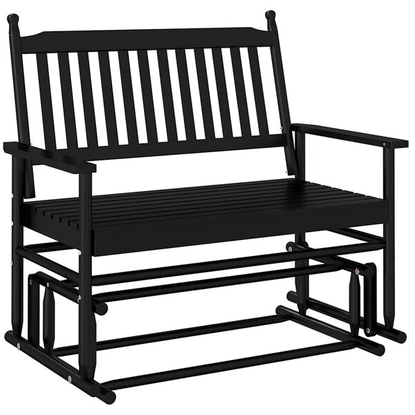 vidaXL Banc balancelle noir 118x70x104 5 cm bois massif de peuplier