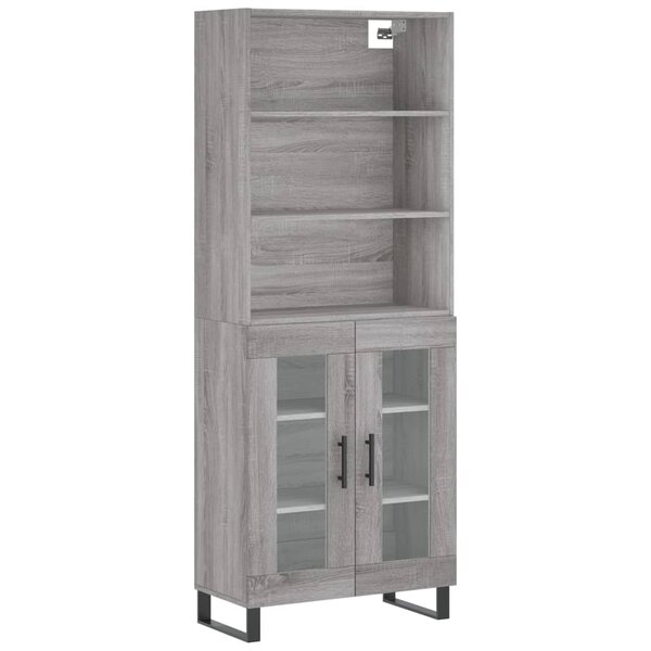 vidaXL Buffet haut Sonoma gris 69 5x34x180 cm Bois d'ingénierie