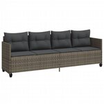 vidaXL Salon de jardin 5 Pièces avec coussins gris résine tressée