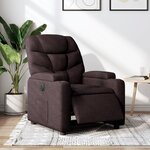 vidaXL Fauteuil inclinable électrique Marron foncé Tissu