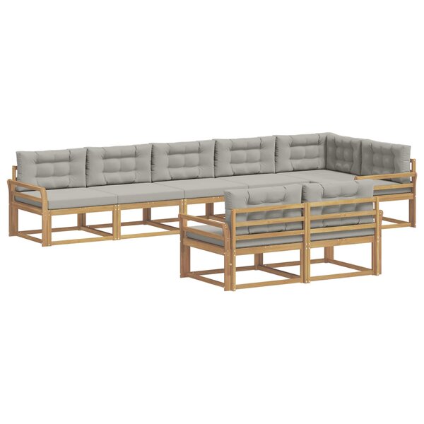 vidaXL Ensemble de canapés d'extérieur 6 pc Blanc et gris clair