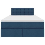 vidaXL Lit avec rangement et LED Bleu 120 x 200 cm Polyester