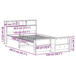 vidaXL Cadre de lit Marron 135 x 190 cm Bois massif en pin