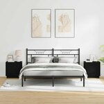 vidaXL Cabinet de chevet 2 Pièces Noir 44 x 34 5 x 45 cm