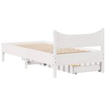 vidaXL Cadre de lit avec tiroirs blanc 90x200 cm bois de pin massif