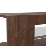 vidaXL Meuble TV avec lumières LED Chêne marron 90x39x30 cm