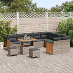 vidaXL Ensemble de canapé de jardin 12 Pièces Gris 90 x 55 x 71 cm