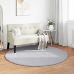 vidaXL Tapis de surface Rond HUARTE Gris Ø 120 CM Polyester