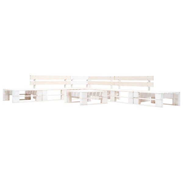 vidaXL Salon de jardin palette 6 Pièces Bois Blanc