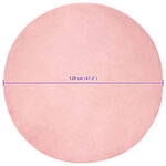 vidaXL Tapis en Fourrure Synthétique de Lapin Rose Ø 120 cm Polyester
