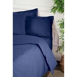 Parure de lit - housse de couette 220 x 240 + 2 taies d'oreiller 60 x 60 coton renforcé - Bleu