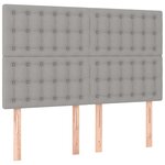 vidaXL Tête de lit à LED Gris clair 144x5x118/128 cm Tissu