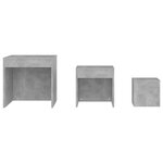 vidaXL Tables gigognes 3 Pièces Gris béton Aggloméré