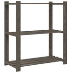 vidaXL Support de rangement à 3 niveaux gris 80x38x90 cm bois de pin