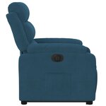 vidaXL Fauteuil inclinable électrique bleu velours