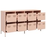 vidaXL Buffet rose 135x39x73 5 cm acier laminé à froid