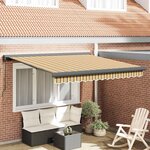 vidaXL Auvent Rétractable Multicolore 300 x 250 cm Tissu  Métal