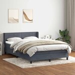 vidaXL Sommier à lattes de lit et matelas gris foncé 140x210cm velours