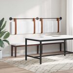 vidaXL Tête de lit suspendue Avec lumière LED Blanc PU antique