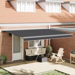 vidaXL Auvent Rétractable Manuel Anthracite 450x300 cm