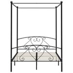 vidaXL Cadre de lit sans matelas avec baldaquin noir 160x200 cm métal