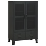 vidaXL Coffre de rangement industriel Noir 70x40x115 cm Métal