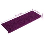 vidaXL Tapis d'escalier 15 pièces 65 x 21 x 4 cm Rose Bord rectangulaire