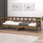 vidaXL Lit de jour marron miel bois de pin massif 80x200 cm