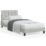 vidaXL Lit avec matelas gris clair 90x200 cm velours