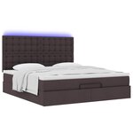 VidaXL Cadre de lit ottoman avec matelas marron foncé 180x200 cm tissu