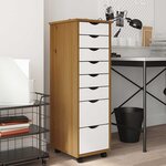 vidaXL Armoire roulante avec tiroirs MOSS bois de pin marron miel