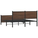 vidaXL Cadre de lit en métal sans matelas chêne marron 140x200 cm