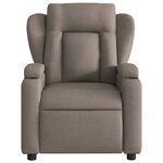 vidaXL Fauteuil inclinable de massage en tissu taupe