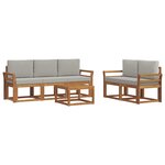 vidaXL Ensemble de canapés d'extérieur 6 pc Gris Naturel et Clair