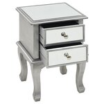 vidaXL Table de chevet miroir MDF et verre 34 5 x 30 x 50 cm