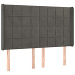 vidaXL Tête de lit avec oreilles Gris foncé 147x16x118/128 cm Velours