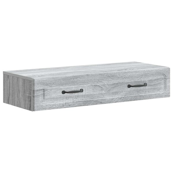 vidaXL Table d'appoint murale Sonoma gris 87 5 x 34 5 x 17 cm