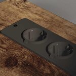 vidaXL Gabarit de bureau avec station de recharge avec roue Chêne fumé