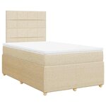 vidaXL Sommier à lattes de lit avec matelas crème 120x190 cm tissu