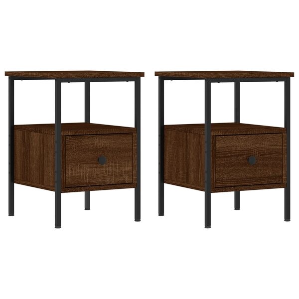 vidaXL Tables de chevet 2 Pièces chêne marron 34x36x50 cm bois ingénierie