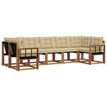 vidaXL Ensemble de canapés d'extérieur 7 pc Naturel et Beige