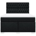 vidaXL Sommier à lattes de lit avec matelas Noir 160x200 cm Tissu