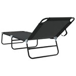 vidaXL Chaise longue pliante 2 Pièces Portable Noir Tissu Oxford 600D