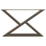 vidaXL Pieds de table basse 2 pièces Acier naturel 70 x (42-43 3) cm Acier