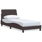 vidaXL Cadre de lit sans matelas marron foncé 80x200 cm tissu